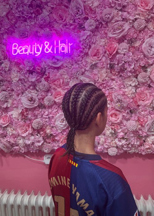 Junge mit Cornrows Frisur – Afro Shop Malibas Beauty Palace Northeim.